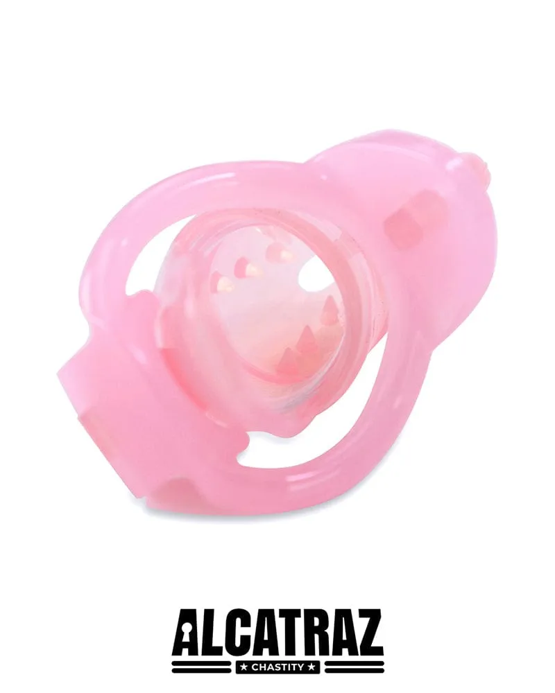 1397AR      Spiked Little Sissy Cock Blocker Silicone Locking Male Chastity with Ball Divider - MEGA Deal