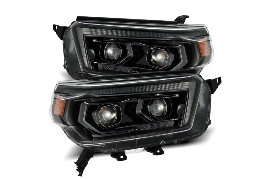 2010-13 Toyota 4Runner AlphaRex LUXX Series LED Projector Headlights, Alpha Black