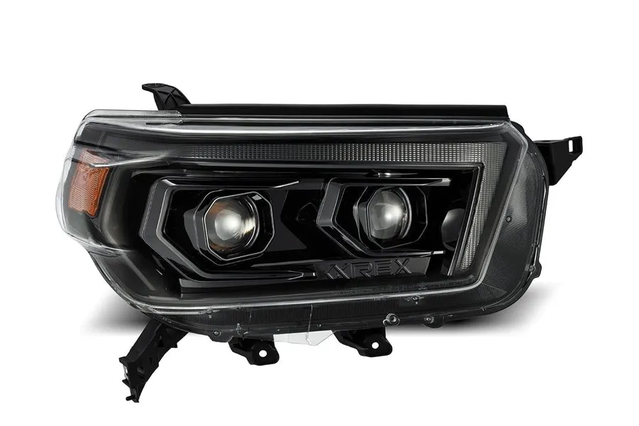 2010-13 Toyota 4Runner AlphaRex LUXX Series LED Projector Headlights, Alpha Black