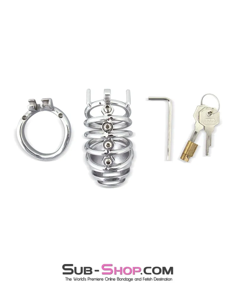 6791M      Totally Screwed Chastity Cock Punishment Cage with Adjustable Spikes