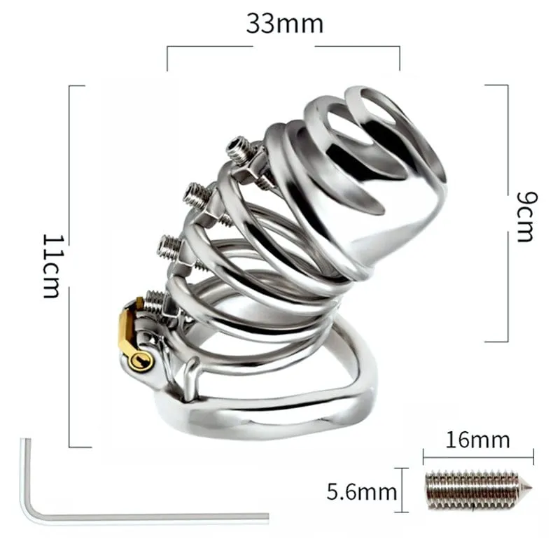 6791M      Totally Screwed Chastity Cock Punishment Cage with Adjustable Spikes