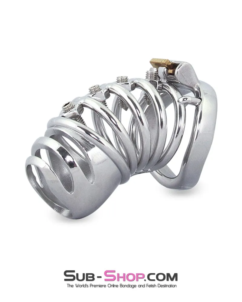 6791M      Totally Screwed Chastity Cock Punishment Cage with Adjustable Spikes