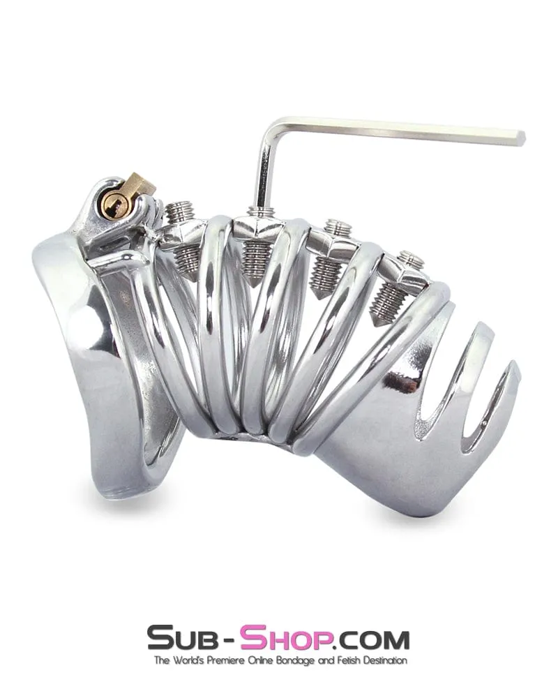 6791M      Totally Screwed Chastity Cock Punishment Cage with Adjustable Spikes