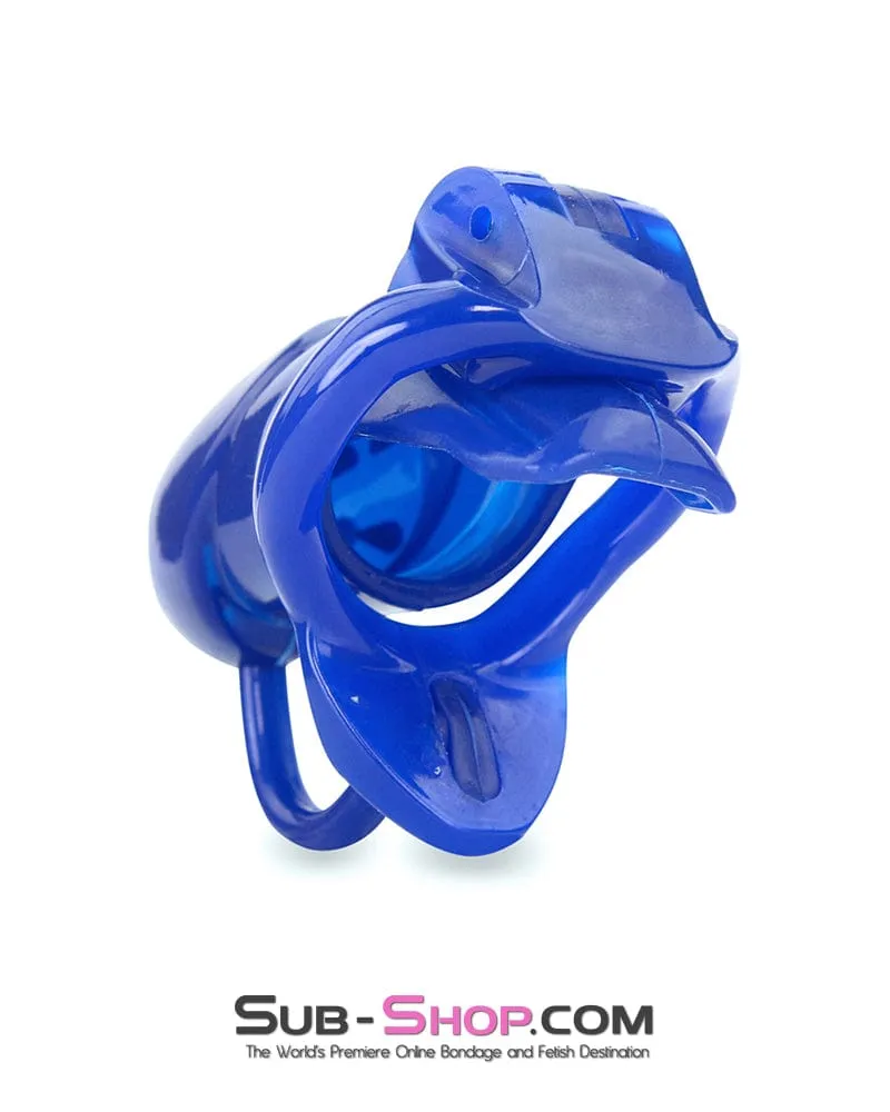 8885AE      Spiked Blue Balls Silicone Chastity with Ball Spreader