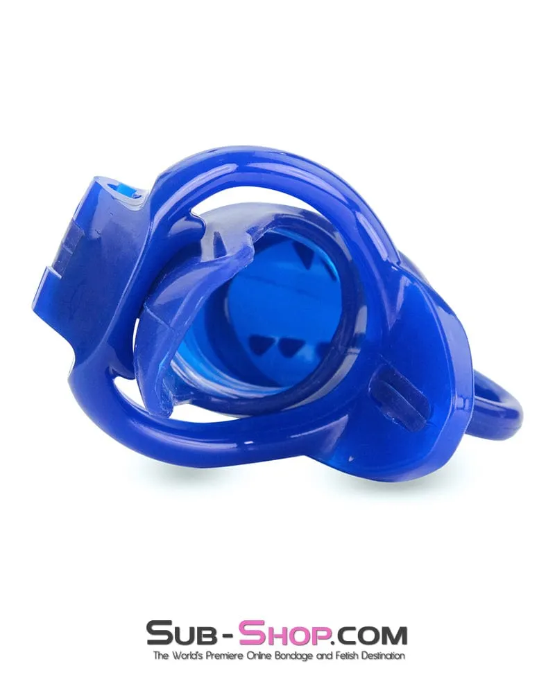 8885AE      Spiked Blue Balls Silicone Chastity with Ball Spreader