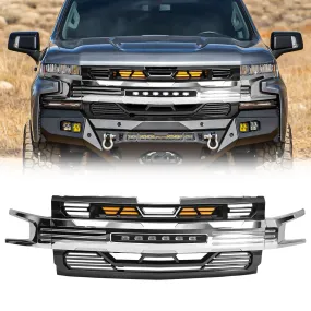 AMERICAN MODIFIED LED Grille w/ LEDs for 19-21 Chevy Silverado 1500, Chrome