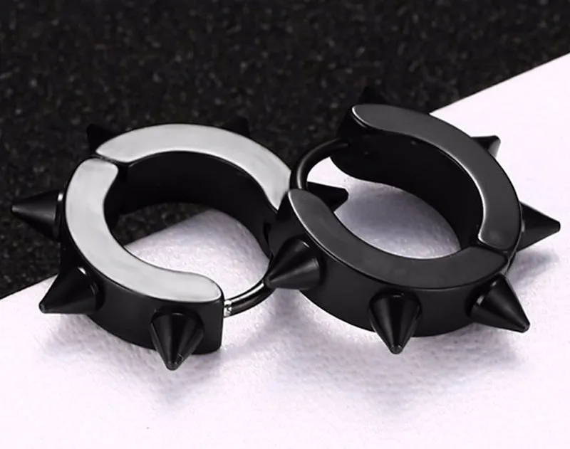 Black Gothic Punk Stud Earrings