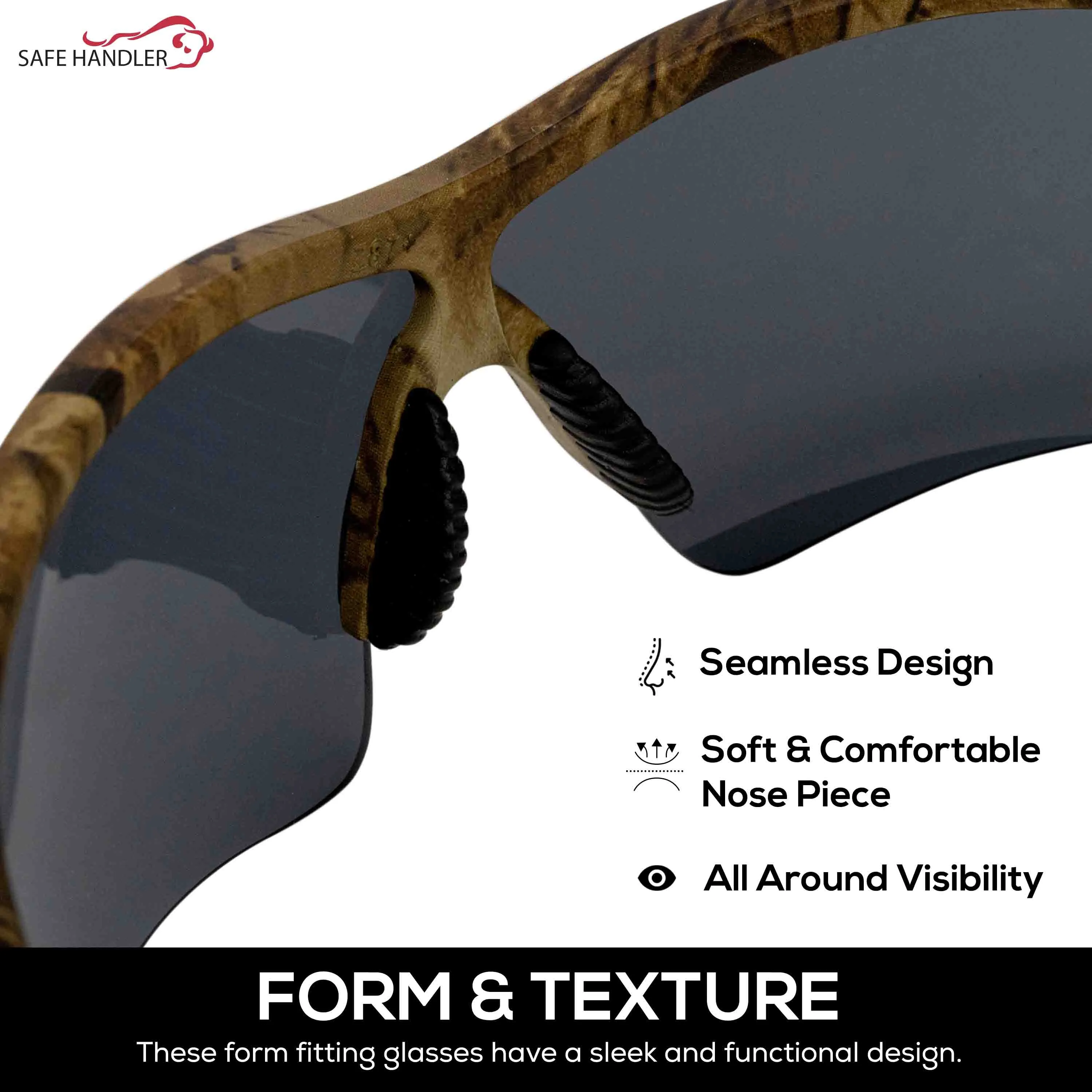 Camo Jax Safety Glasses, Anti-Scratch, Wind-Resistant, Anti-Slip