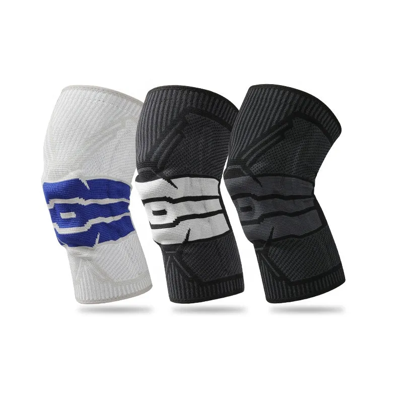 Compression Knee Sleeve with Patella Gel Pad and Stabilizing Spring for Protection