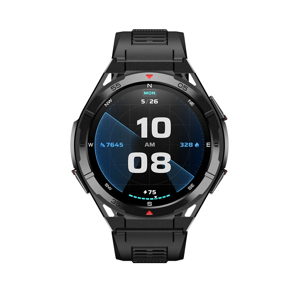 Dateoy K-Rex 4 Rugged Smartwatch - Dual-Band GPS, 150  Sports Modes, 480mAh Battery, Bluetooth Calling, AI Voice Assistant, 3 ATM Waterproof