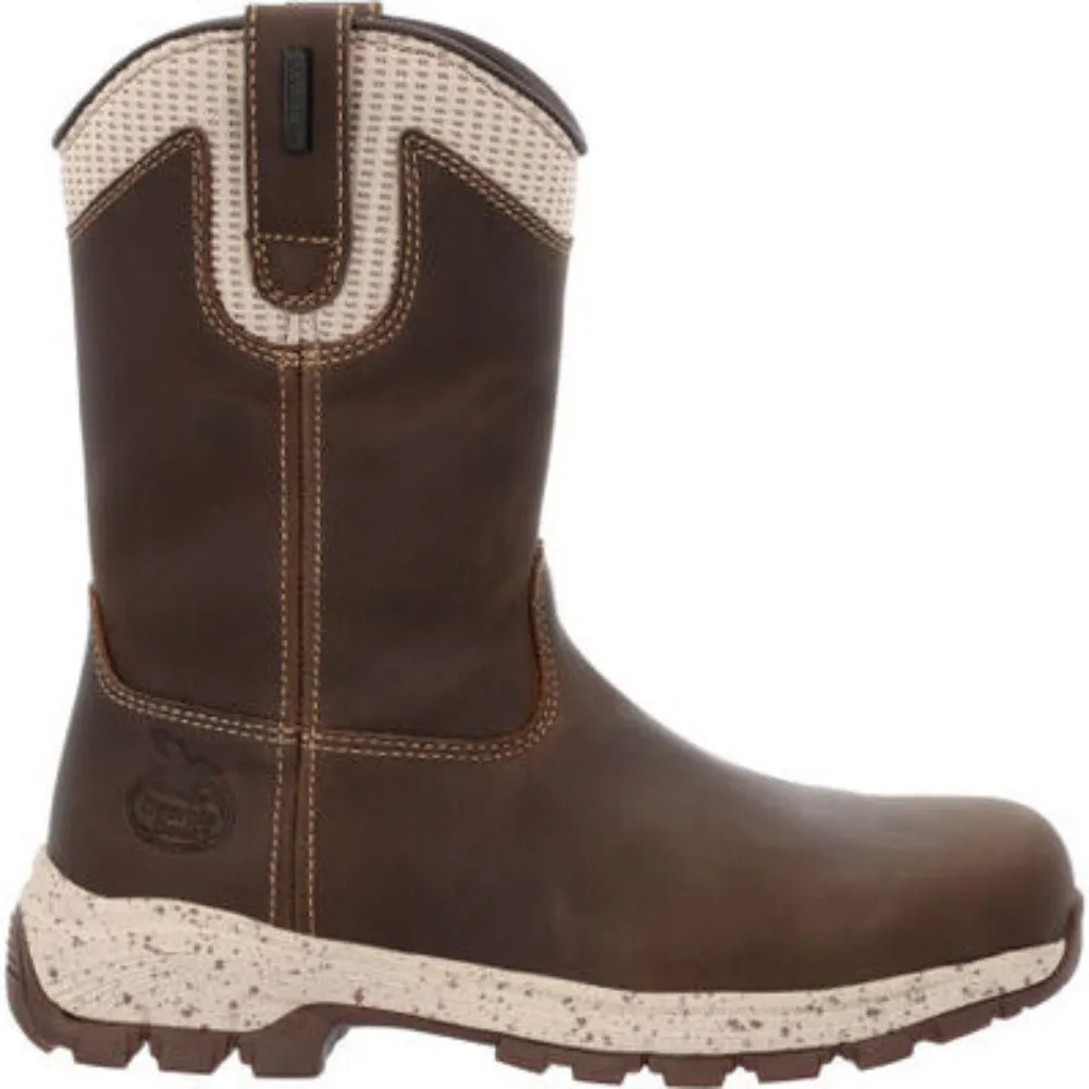 Georgia Boot Eagle Trail Women's Pull-on Alloy Toe Work Boots Gb00557 In Brown