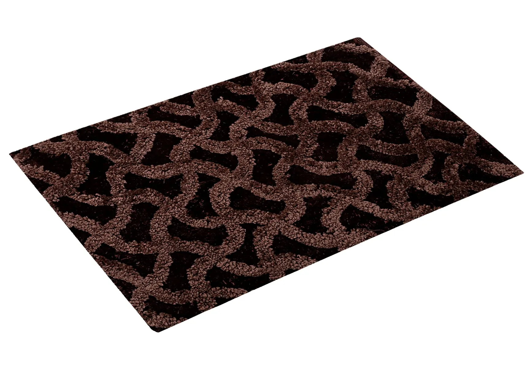 Heart Home Washable, Non Slip Velvet Doormat for Indoor- Pack of 3 (Dark Brown)