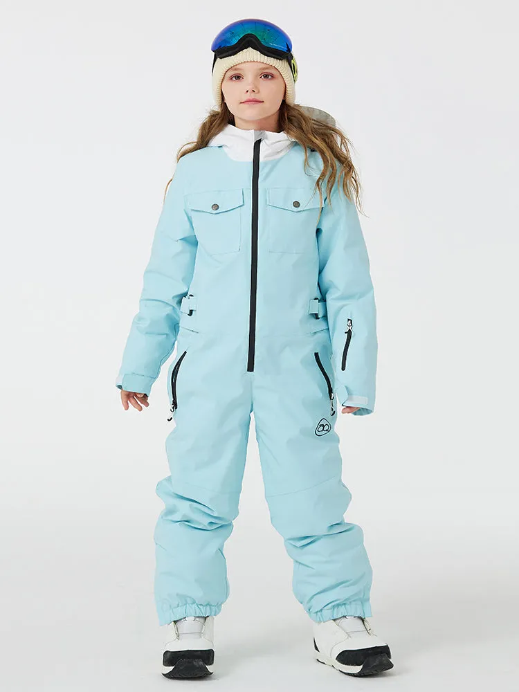 Kid's Unisex Mountain Explorer Waterproof One Piece Snow Suits