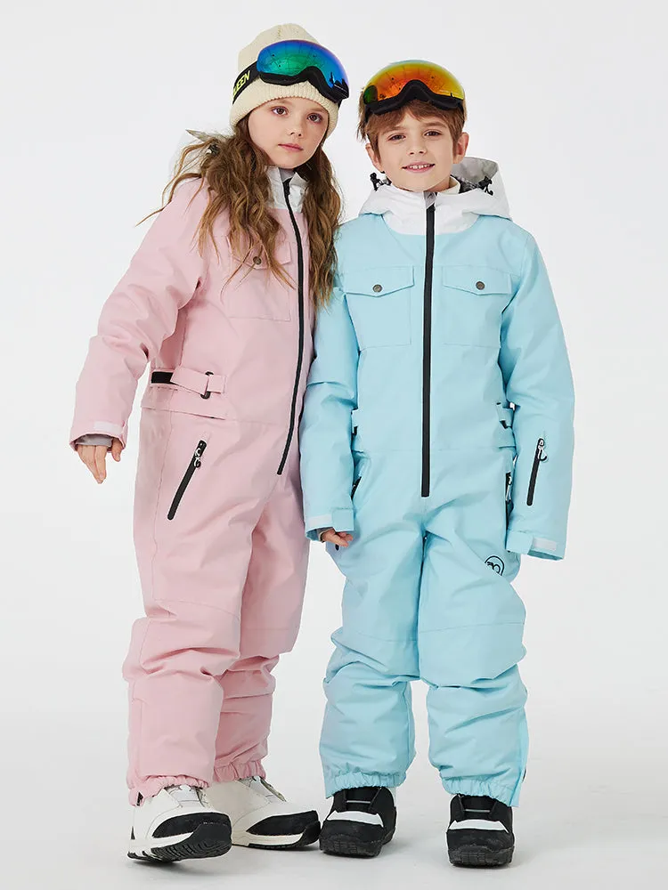 Kid's Unisex Mountain Explorer Waterproof One Piece Snow Suits