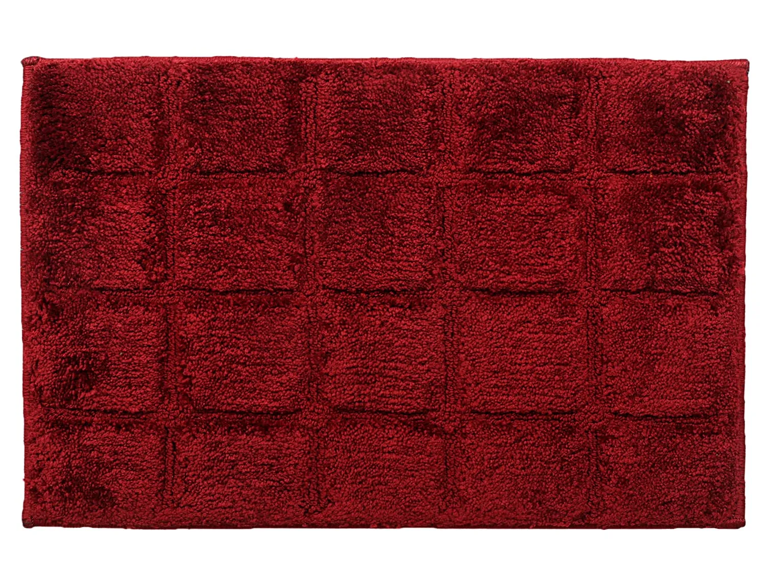 Kuber Industries Square Design Soft, Lightweigth Velvet Doormat/Floor Mat, Pack of 2 (Maroon)