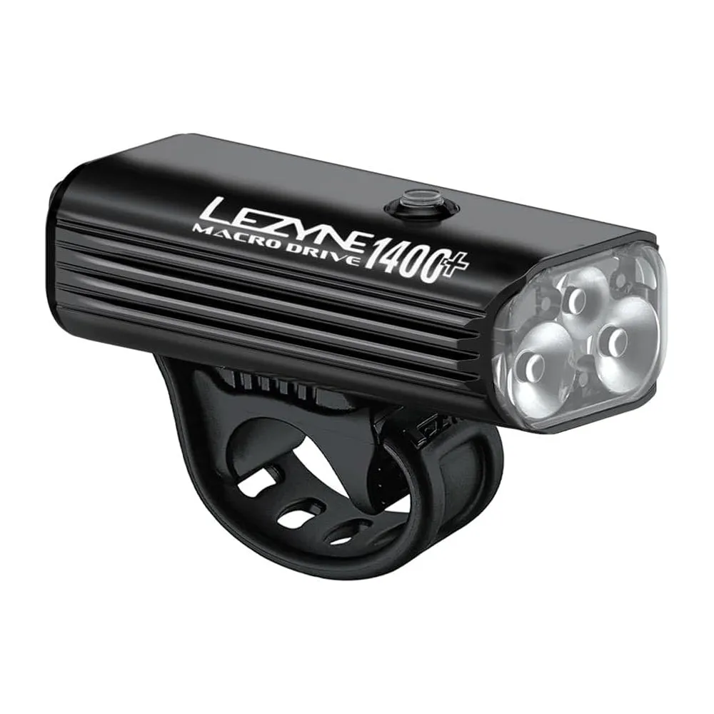 Lezyne Macro Drive 1400  and Strip Drive Pro 400  Bicycle Light Set, Front and Rear Pair, 1400/400 Lumen, USB-C Rechargeable