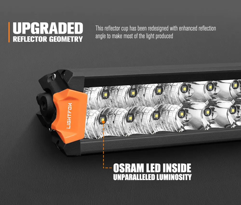 Lightfox 12" 20" 30" 40" Osram LED Light Bar Dual Rows Combo Beam Driving Lamp