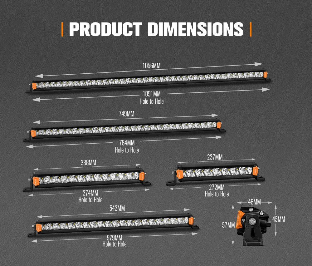 Lightfox 8" 14" 20" 28" 40" Osram LED Light Bar Single Row Flood Beam Offroad