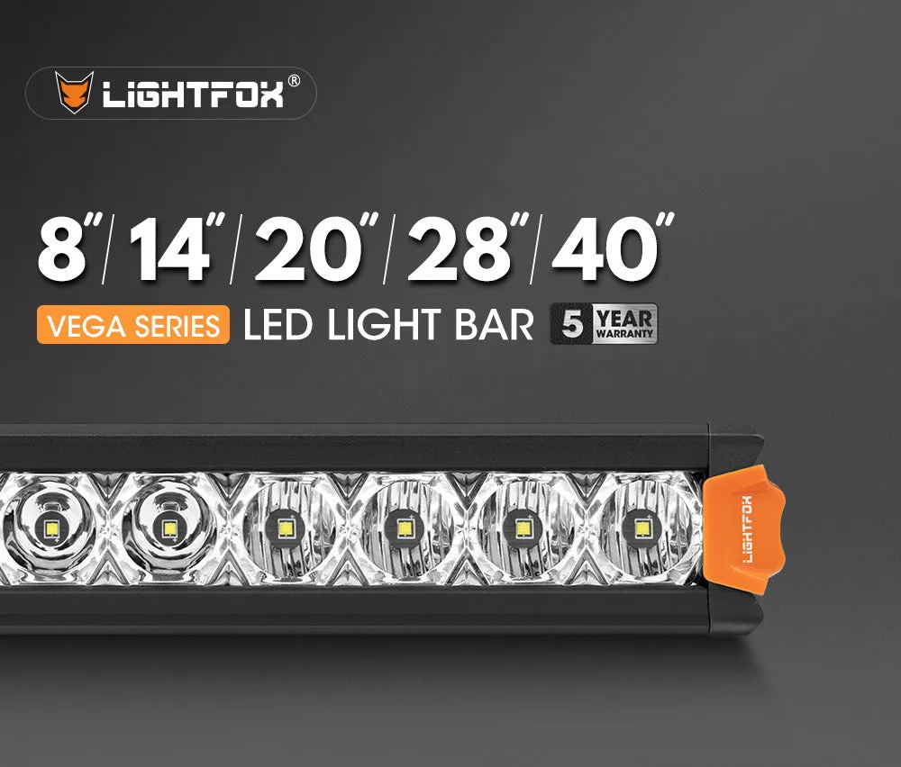 Lightfox 8" 14" 20" 28" 40" Osram LED Light Bar Single Row Flood Beam Offroad