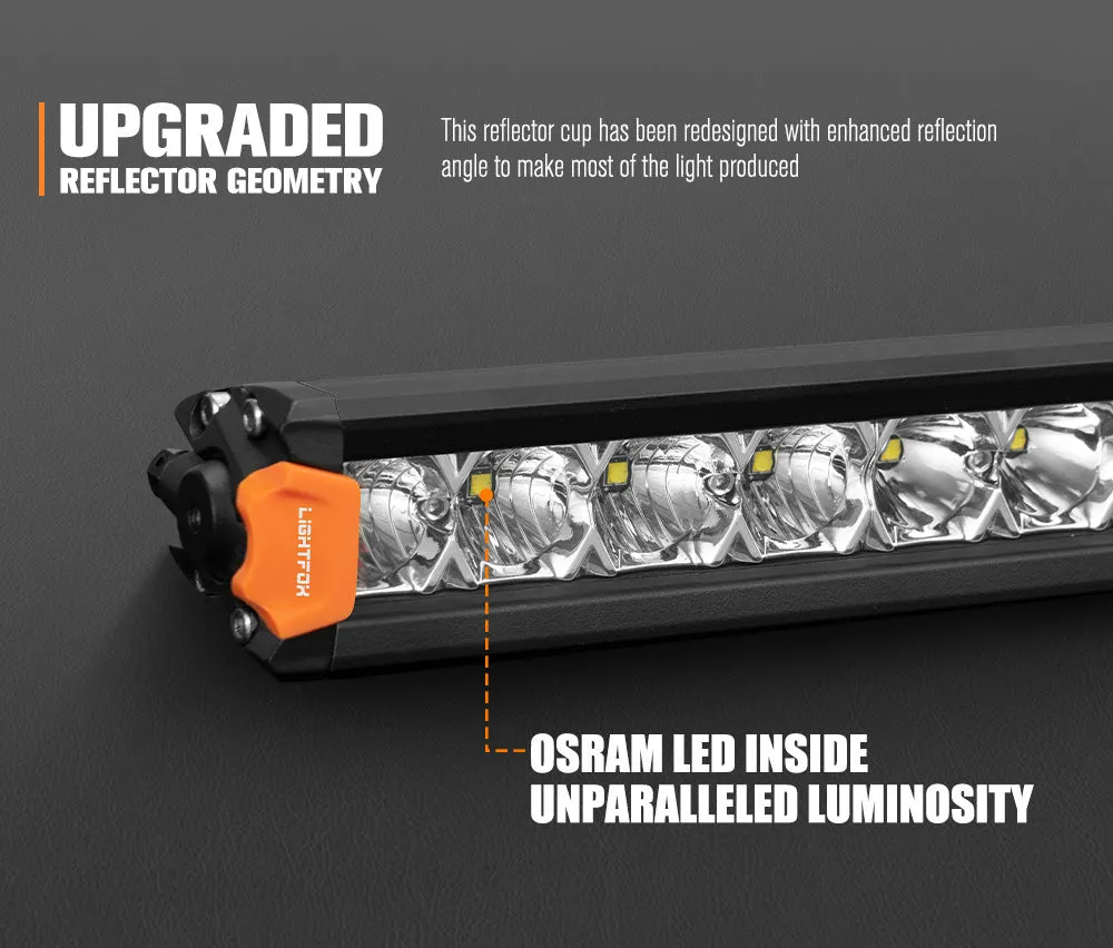 Lightfox 8" 14" 20" 28" 40" Osram LED Light Bar Single Row Flood Beam Offroad