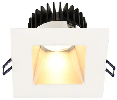 Lotus LED Lights - 4 Inch Square Deep Regressed LED Downlight - Dim to Warm - Silver Reflector - White Trim