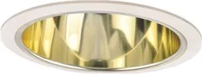 Monument Recessed Lighting 6 Inch  Brass Alzack Reflector With White Metal Trim Ring