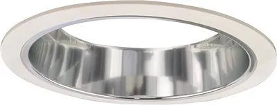 Monument Recessed Lighting 6 Inch  Chrome Alzak Reflector With White Trim Rings