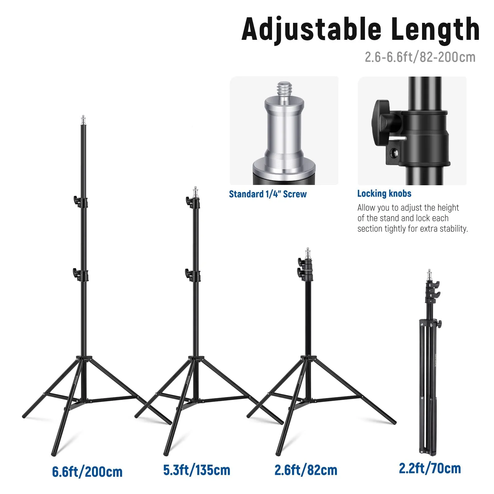 NEEWER 27.9"-47.2" Extendable Reflector Holder Arm with Light Stand