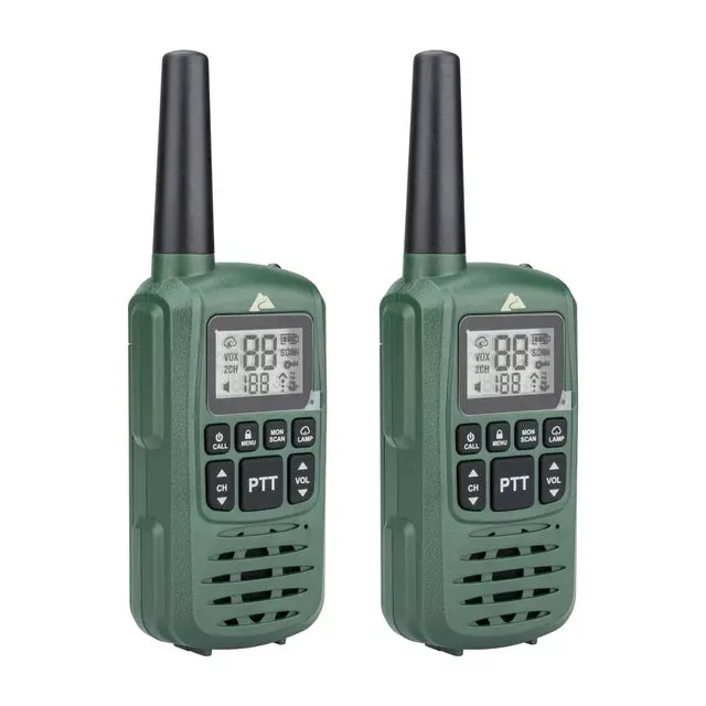 Ozark Trail Two Way Walkie Talkie, IPX4, 22 Channel, Green, 2 Pack