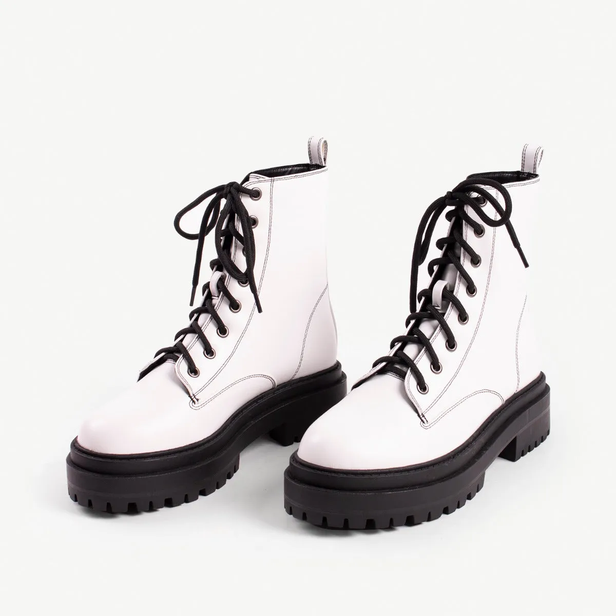 RAID Obey Wide Fit Chunky Hiker Boot in White