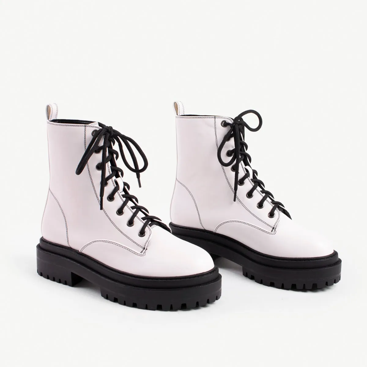 RAID Obey Wide Fit Chunky Hiker Boot in White