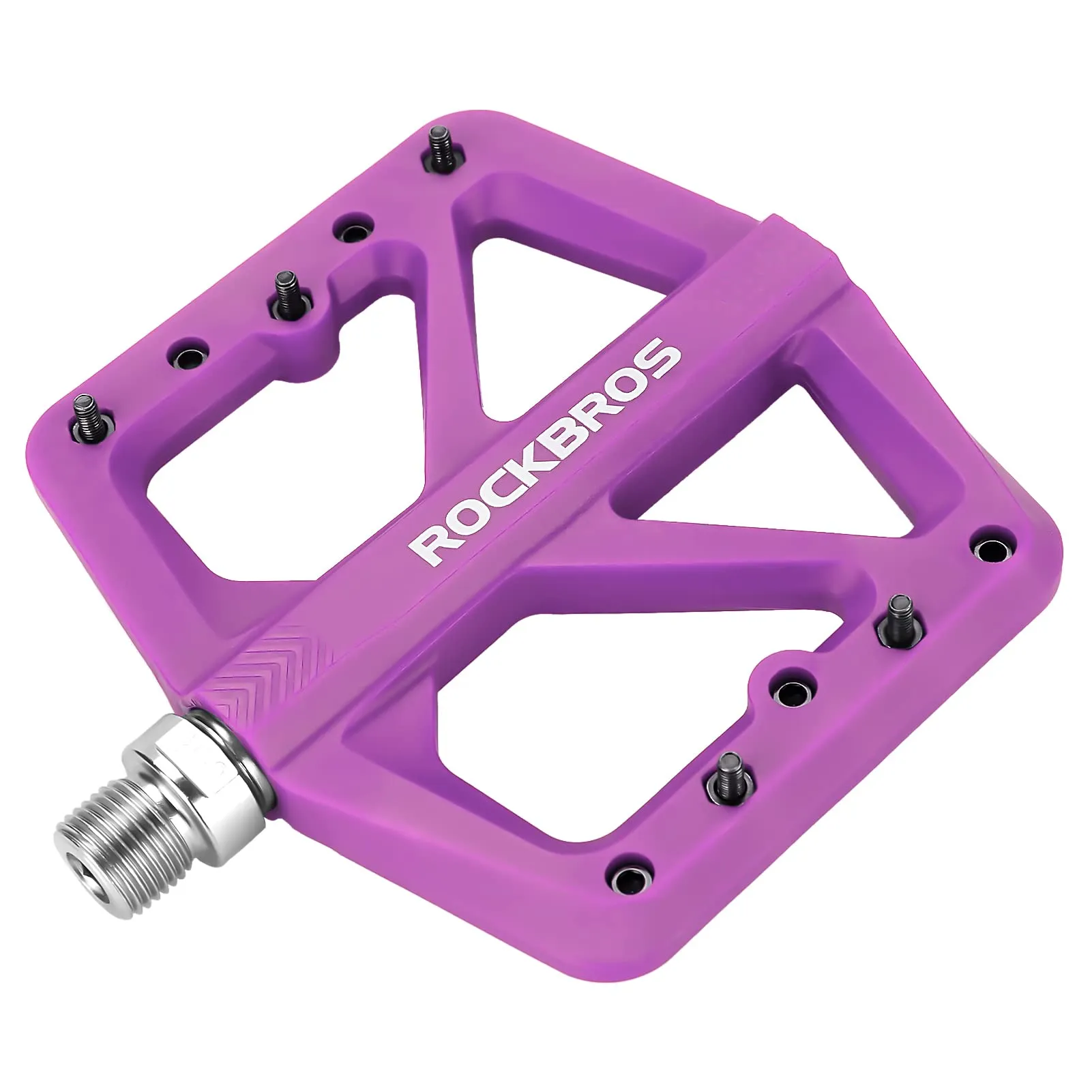 ROCKBROS Mountain Bike Pedals Lightweight Nylon DU Bearing 9/16" MTB Flat Bike Pedals