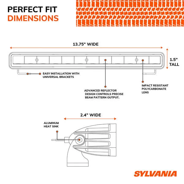 SLB SLIM12INSP.BX Sylvania Slim 12" LED Light Bar (Spot)