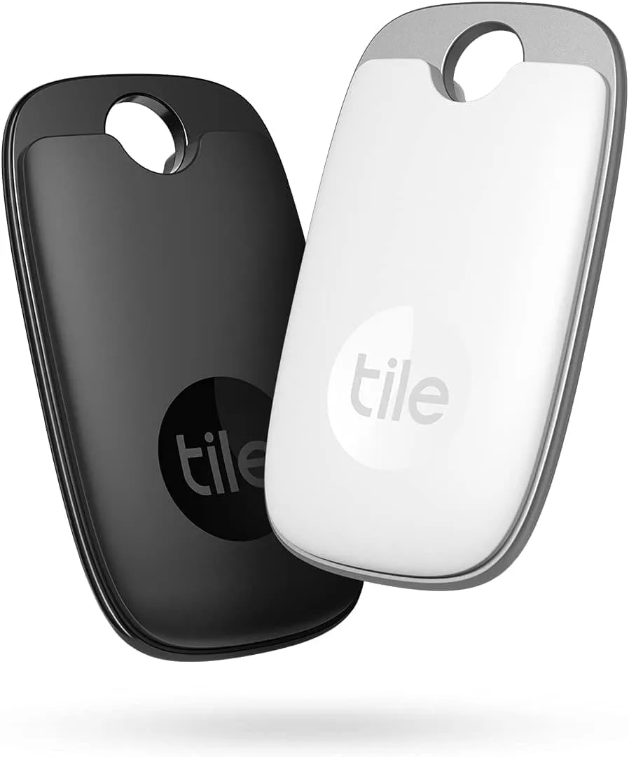 Tile Pro (2022) - Bluetooth Item Finder 2-Pack (Black/White) | 120m Range, Works with Alexa, Google Home, iOS & Android | Key & Remote Tracker