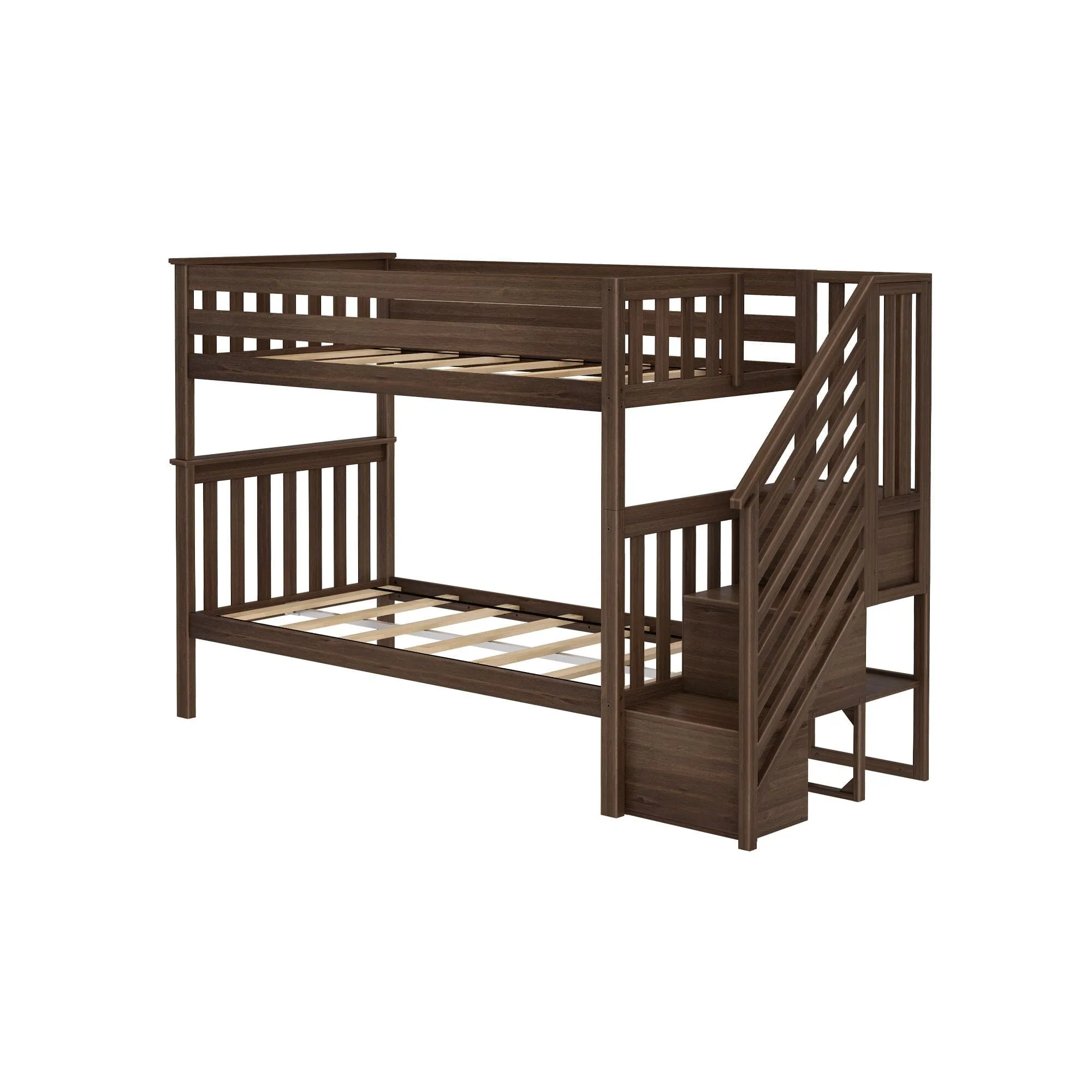 Twin Over Twin Bunk Bed With Stairs