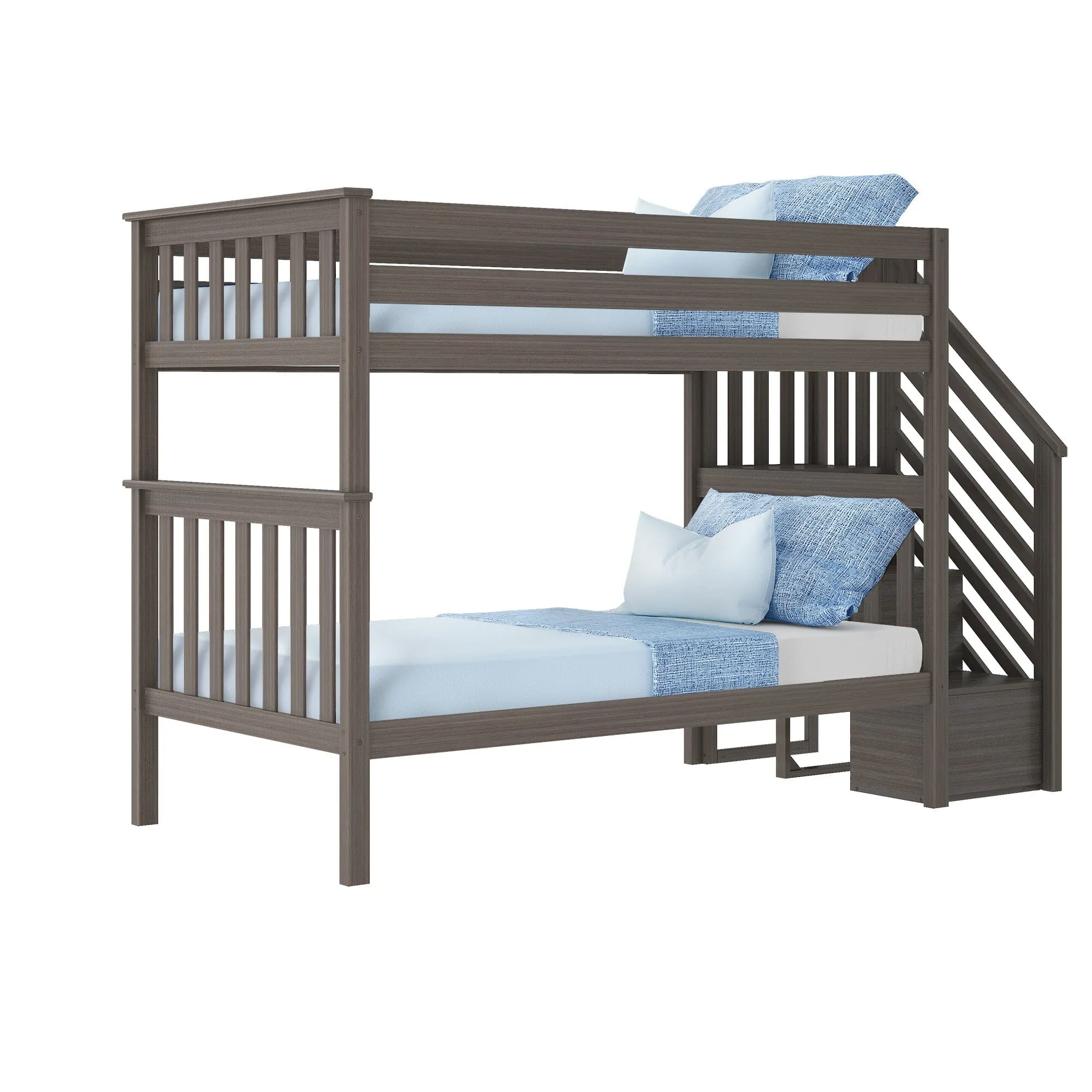 Twin Over Twin Bunk Bed With Stairs