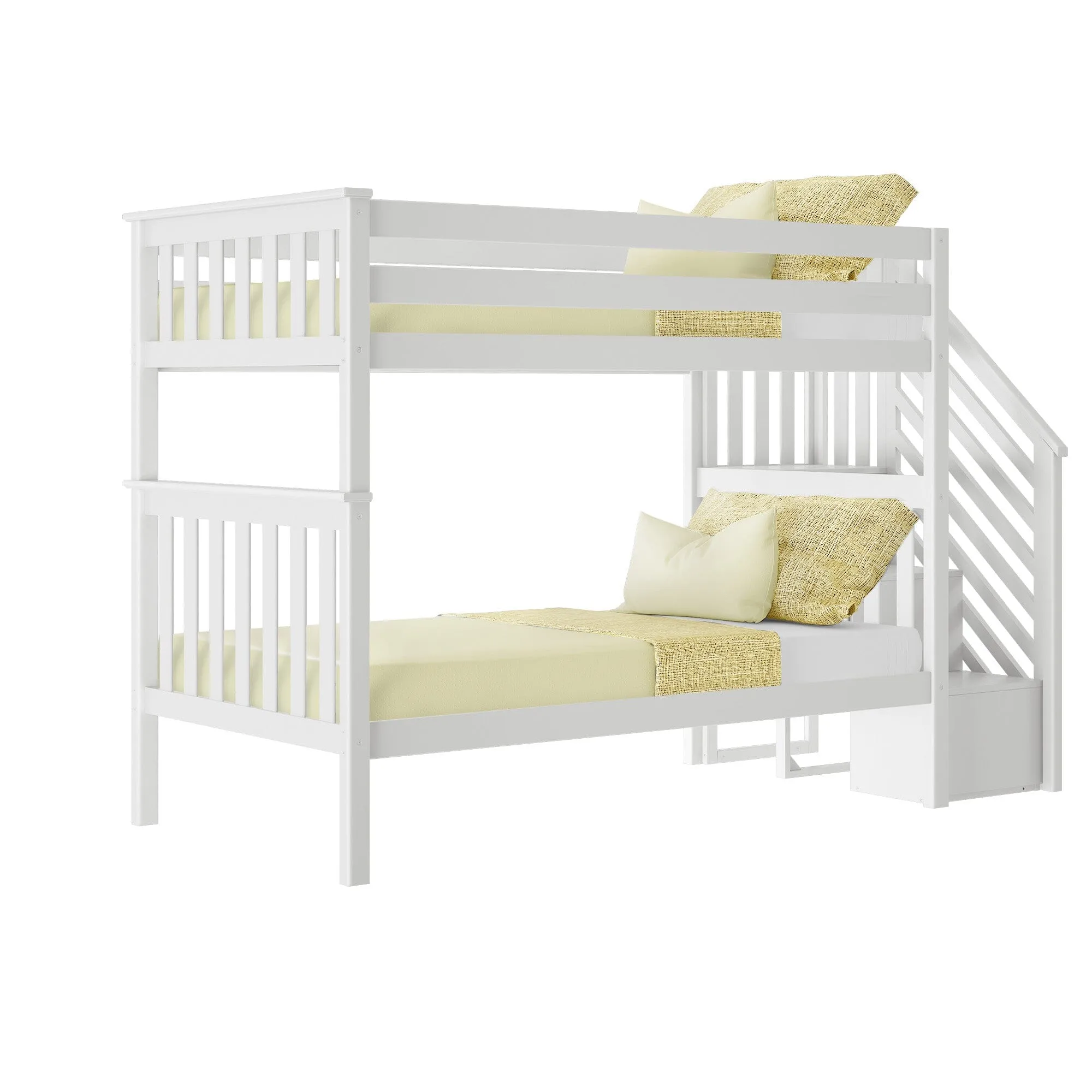 Twin Over Twin Bunk Bed With Stairs