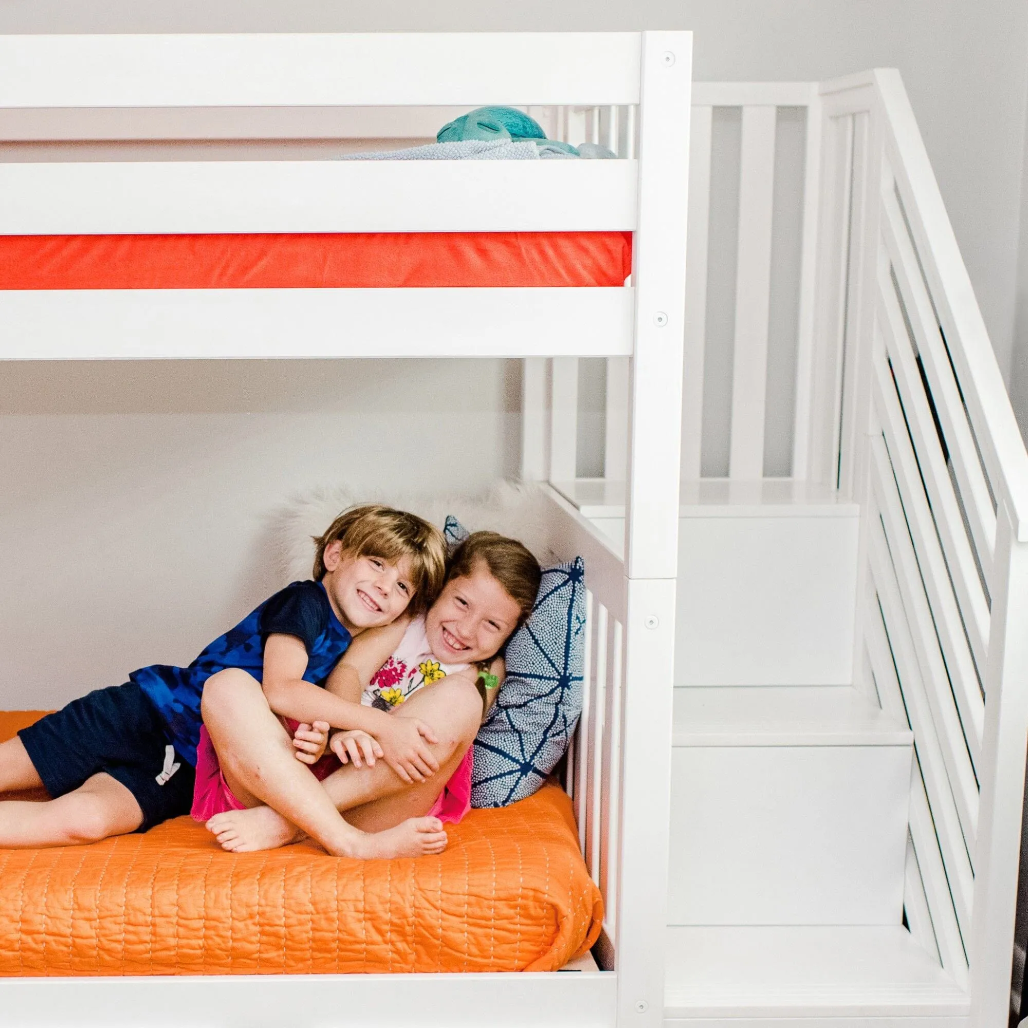 Twin Over Twin Bunk Bed With Stairs