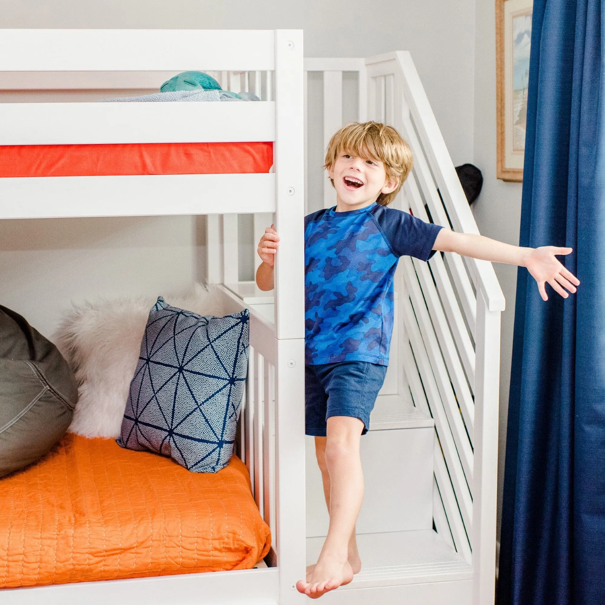 Twin Over Twin Bunk Bed With Stairs